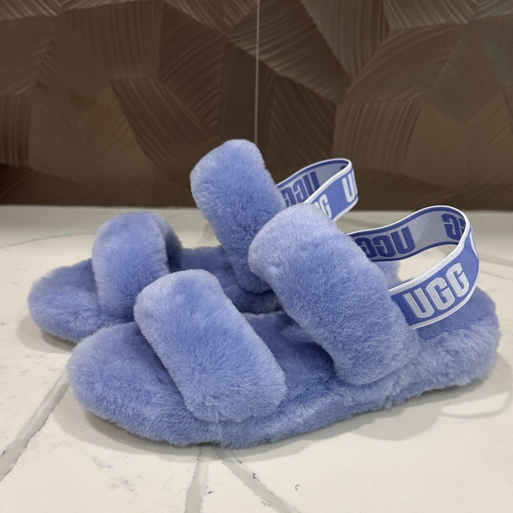 UGG Soft Fluffy Sandals - Cornflower